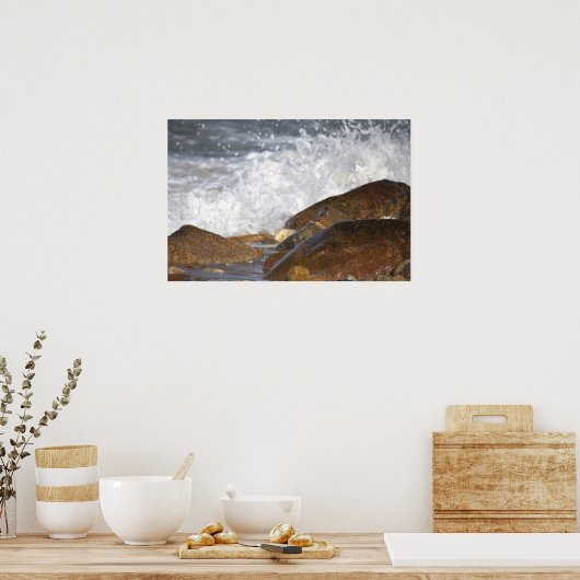 Rocks and Waves in Rhode Island Poster (Keuken)
