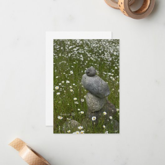 Rocks & Daisies Notitiekaartje (Voorkant / Achterkant in situ)