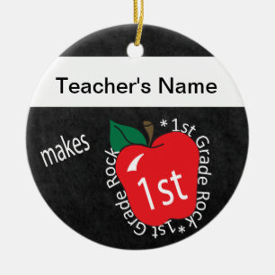 Rocks eerste graad   Schoolleraar   Chalkboard Keramisch Ornament
