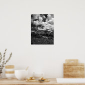 Rocks en Clouds BW Poster (Keuken)