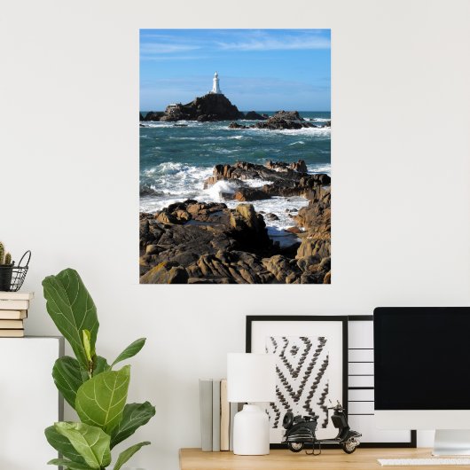 Rocks- en Corbiere-vuurtoren, Jersey Poster (Thuiskantoor)