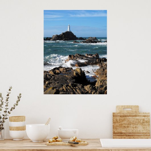 Rocks- en Corbiere-vuurtoren, Jersey Poster (Keuken)