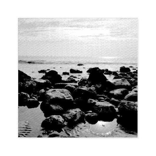 Rocks en Waves Rubberstempel (Afrduk)