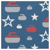 Rocks Fabric Red, White en Blue Curling Stof (Close Up)