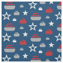 Rocks Fabric Red, White en Blue Curling Stof