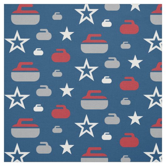 Rocks Fabric Red, White en Blue Curling Stof (Swatch)