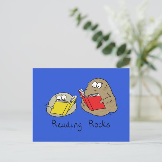 Rocks Funny Book Briefkaart lezen (Staand voorkant)