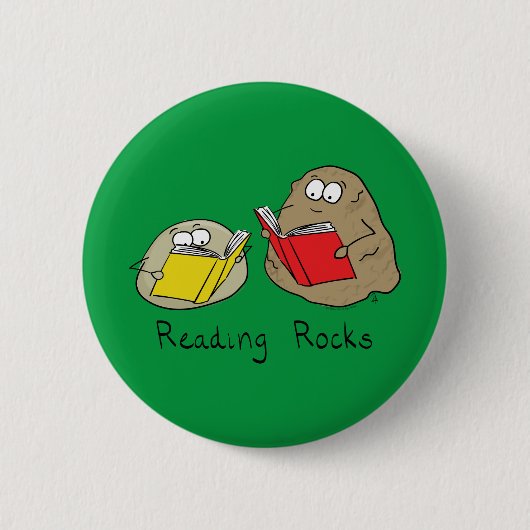 Rocks Funny Book Button Pin lezen (Voorkant)
