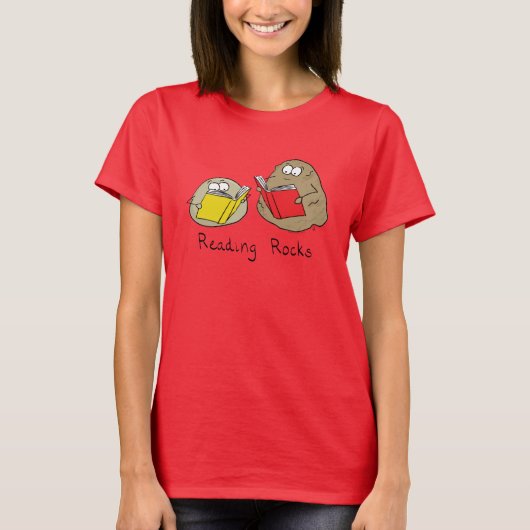 Rocks Funny Book Women's T-Shirt lezen (Voorkant)