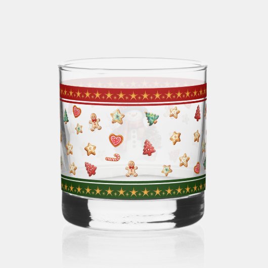 Rocks Glass with Snowman and Christmas Cookies Whisky Glas (Achterkant)