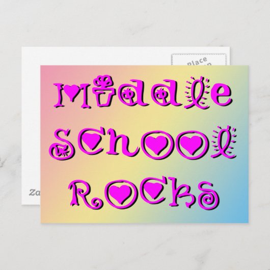 Rocks in de middelbare school - Hartenbloemen Briefkaart (Voorkant / Achterkant)