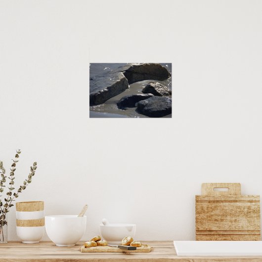 Rocks in the Ocean Poster (Keuken)