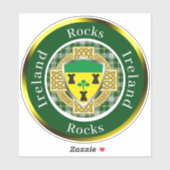 Rocks Irish Shield/Celtic Cross Personalized Sticker (Vel)