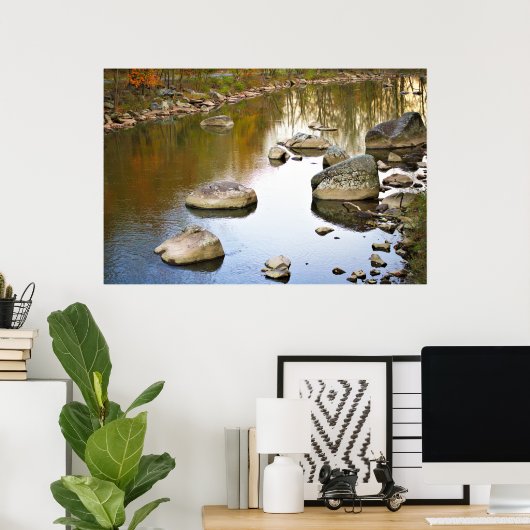 Rocks langs de rivier poster (Thuiskantoor)