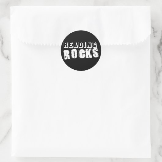 Rocks lezen ronde sticker (Tas)