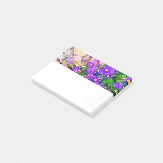 Rocks met bloemen Waterverf Fotonotities Post-it® Notes (Schuin)