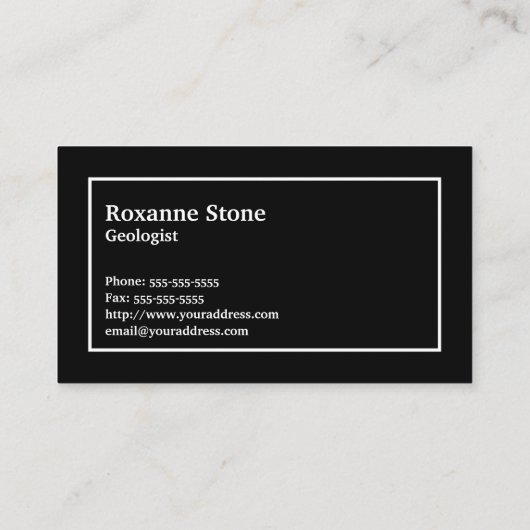 Rocks met naam en monogram visitekaartje (Achterkant)