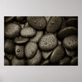 Rocks met regendruppels poster