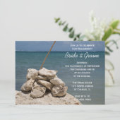 Rocks on Beach Engagement Party Kaart (Staand voorkant)