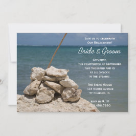 Rocks on Beach Engagement Party Kaart