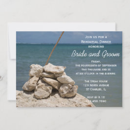 Rocks on Beach Wedding Rehearsal Dinner Kaart