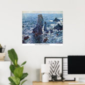 Rocks on Belle-Ile door Claude Monet Poster (Thuiskantoor)