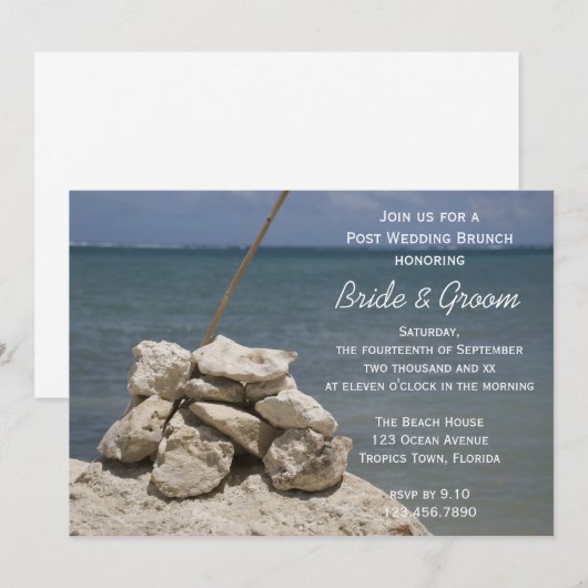 Rocks op Beach Post Wedding Brunch Kaart (Voorkant / Achterkant)