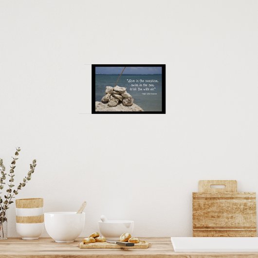 Rocks op het tropische strand poster (Keuken)