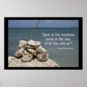 Rocks op het tropische strand poster (Voorkant)