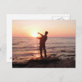 Rocks overslaan naar de zonsondergang briefkaart (Voorkant / Achterkant)