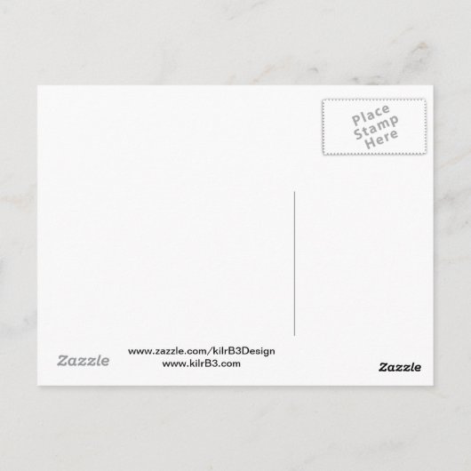 Rocks overslaan naar de zonsondergang briefkaart (Achterkant)