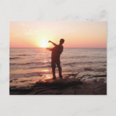 Rocks overslaan naar de zonsondergang briefkaart (Voorkant)