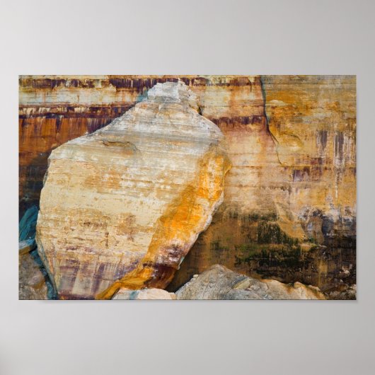 Rocks, Pictured Rocks Nat'l Lakeshore, Michigan Poster (Voorkant)