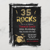 Rocks Rock Star Birthday Invitation Kaart (Voorkant / Achterkant)