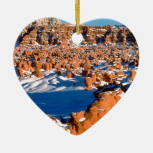 Rocks Snowcover Goblin Valley Utah Keramisch Ornament
