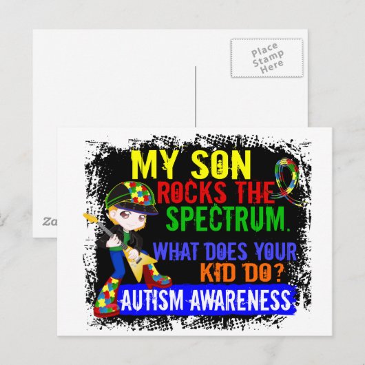 Rocks Spectrum Autism Son Briefkaart (Voorkant / Achterkant)