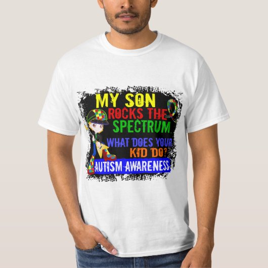 Rocks Spectrum Autism Son T-shirt (Voorkant)