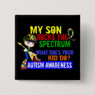 Rocks Spectrum Autism Son Vierkante Button 5,1 Cm