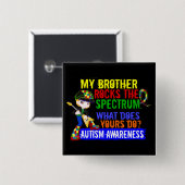 Rocks Spectrum Autism Vierkante Button 5,1 Cm (Voorkant /achterkant)