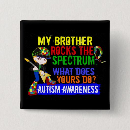 Rocks Spectrum Autism Vierkante Button 5,1 Cm (Voorkant)