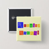 Rocks Tshirts en cadeaus lezen Vierkante Button 5,1 Cm (Voorkant /achterkant)