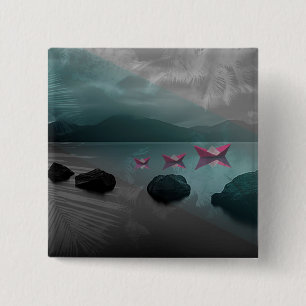 Rocks Vierkante Button 5,1 Cm
