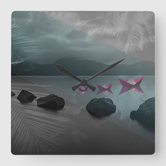 Rocks Vierkante Klok (Voorkant)