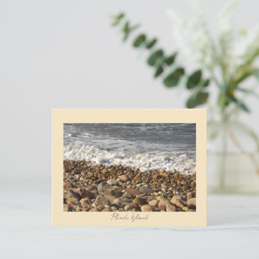 Rocks Waves Rhode Island Postcard Briefkaart (Staand voorkant)