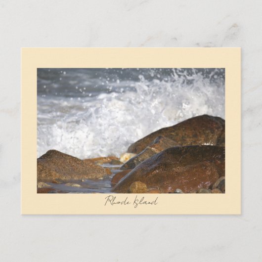 Rocks Waves Rhode Island Postcard Briefkaart (Voorkant)