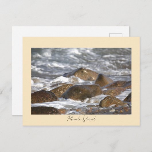 Rocks Waves Rhode Island Postcard Briefkaart (Voorkant / Achterkant)