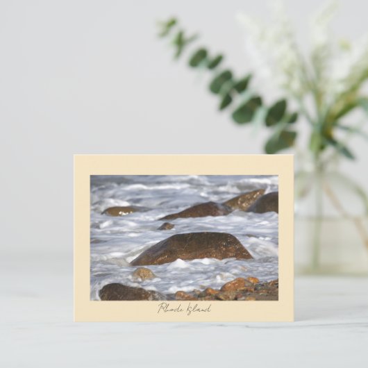 Rocks Waves Rhode Island Postcard Briefkaart (Staand voorkant)