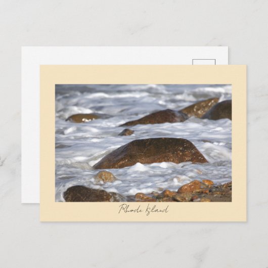 Rocks Waves Rhode Island Postcard Briefkaart (Voorkant / Achterkant)