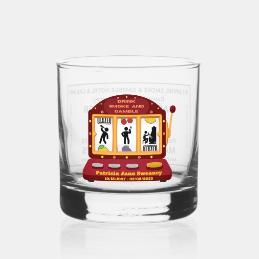 Rocks Whiskey Glass - Drink rook en gokken Whisky Glas (Voorkant)