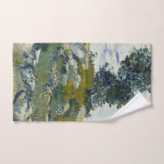 Rocks with Oak Tree, Van Gogh Oil Painting Handdoek (Handdoek)